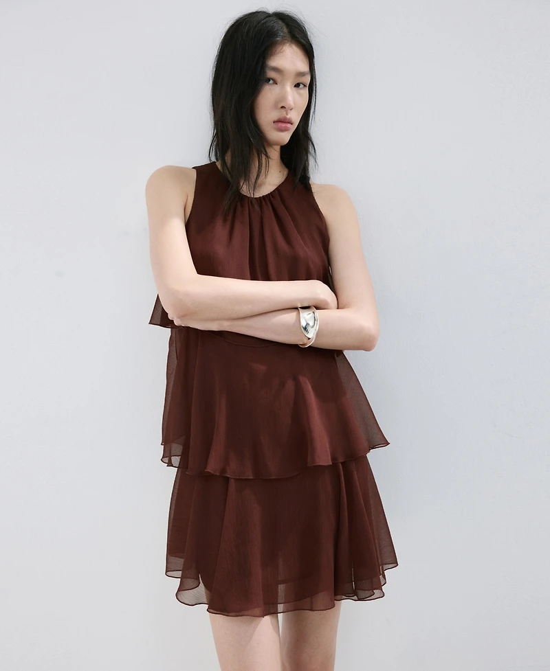Mango Women's Short Ruffled Dress