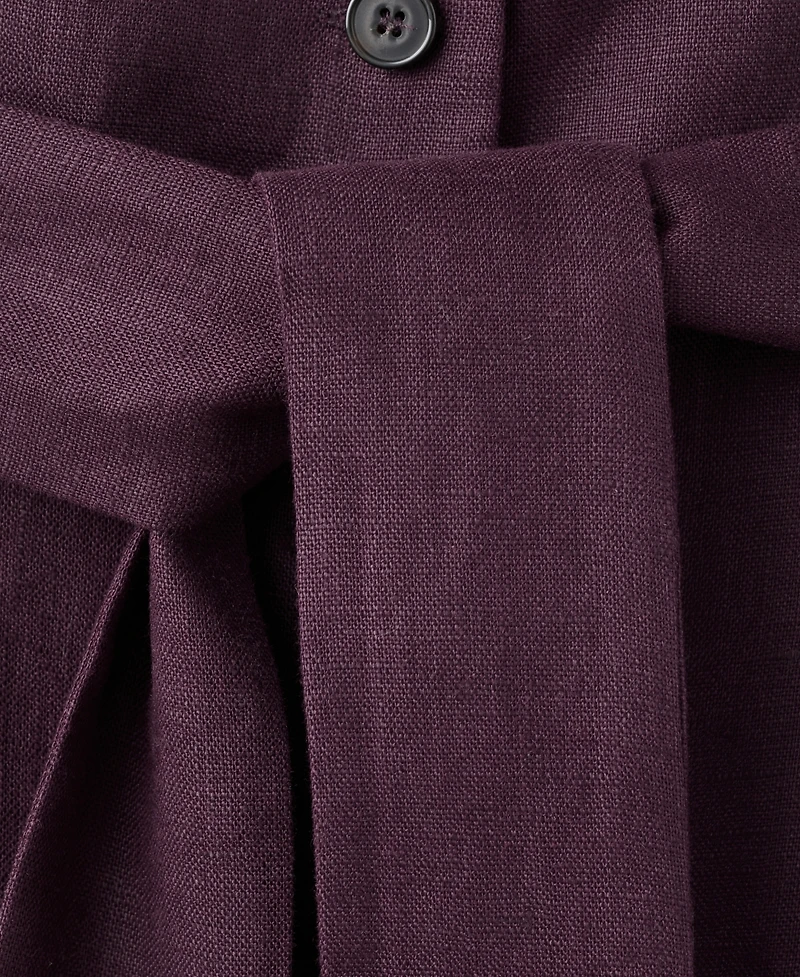 Mango Women's Belt Linen Jumpsuit