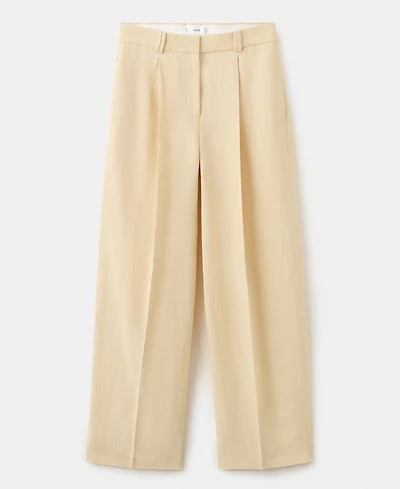 Mango Women's Straight Linen-Blend Pants