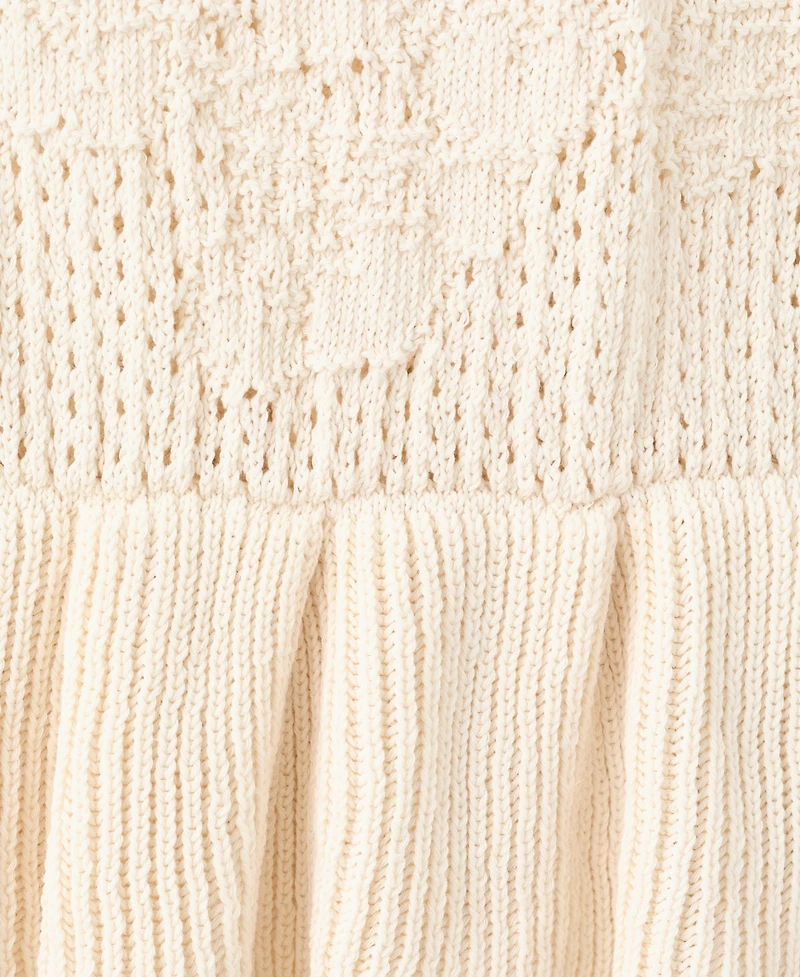 Mango Women's Openwork Knitted Bow Detail Top