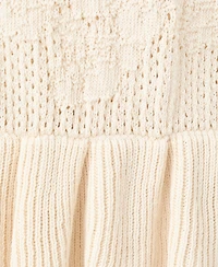 Mango Women's Openwork Knitted Bow Detail Top