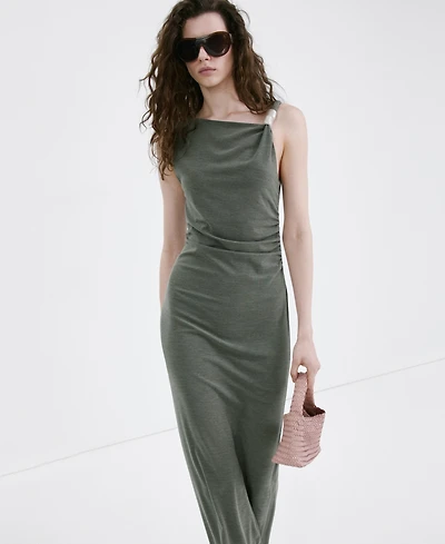 Mango Women's Metal Detail Fitted Dress