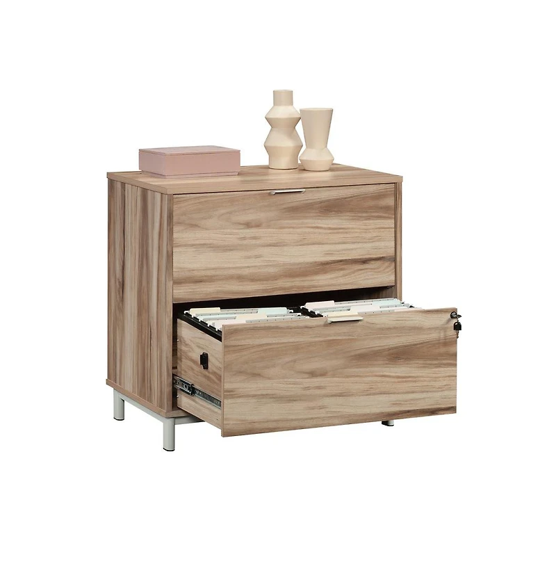 Sauder Bergen Circle File Cabinet, Kiln Acacia finish