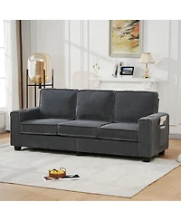 Streamdale Furniture 84.25-inch Three-Seater Corduroy Sofa for Modern Living Spaces