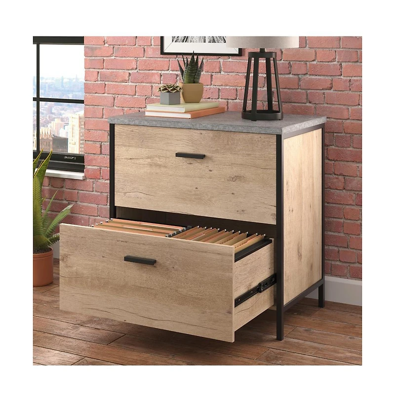 Sauder Market Commons File Cabinet, Prime Oak finish