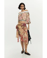 Desigual Women's Printed Strapless Blouse