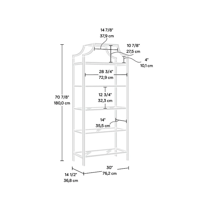 Sauder International Lux Bookcase