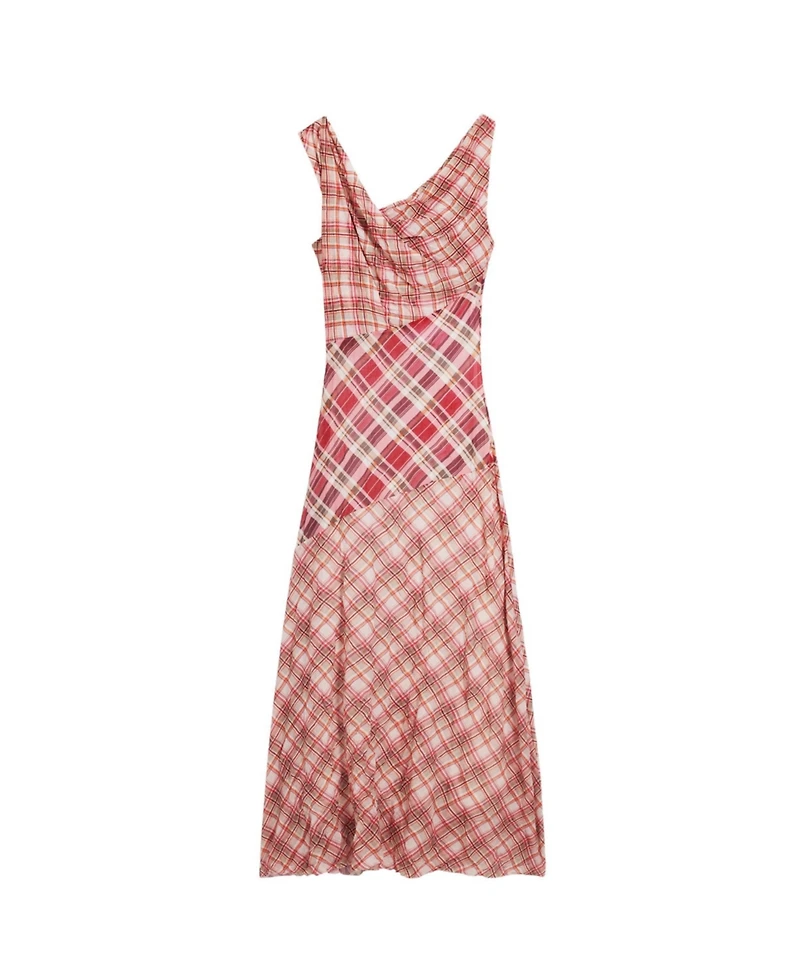 Desigual Women's Checked plaid strap dress