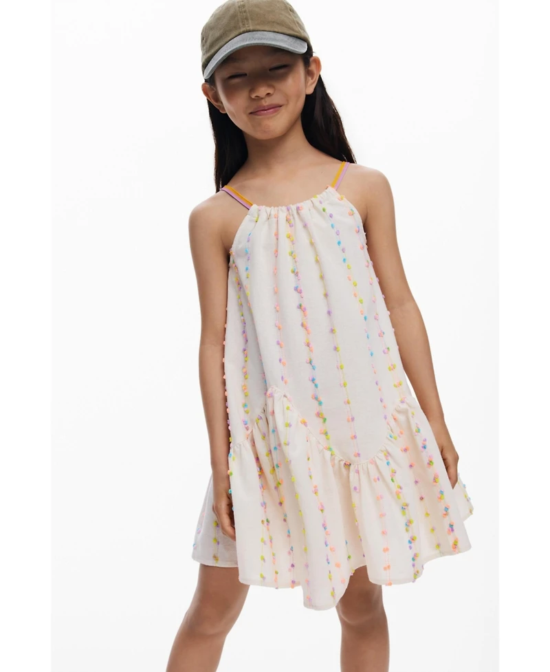 Desigual Girls Girls's Strappy dress with pompoms