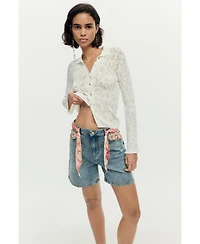 Desigual Women's Embroidered denim shorts