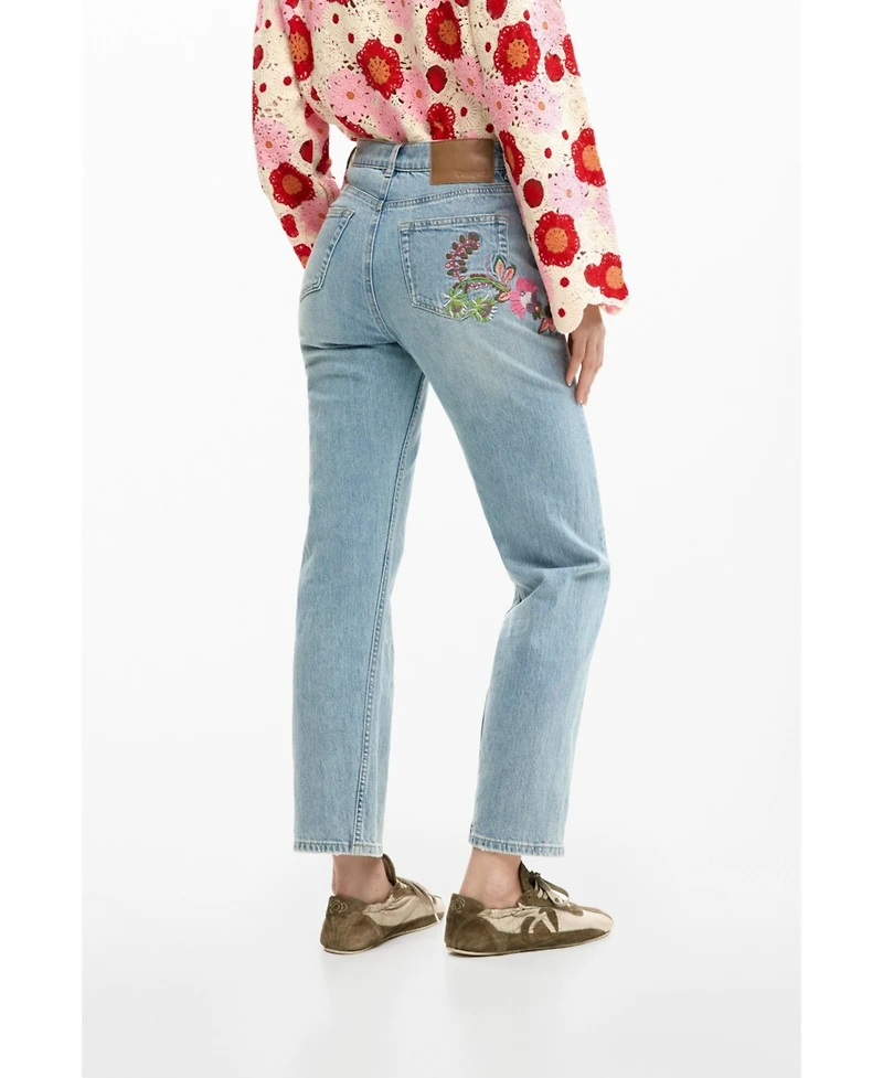 Desigual Women's Straight floral jeans