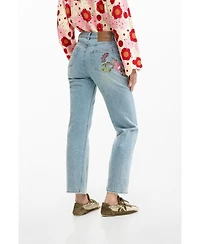 Desigual Women's Straight floral jeans