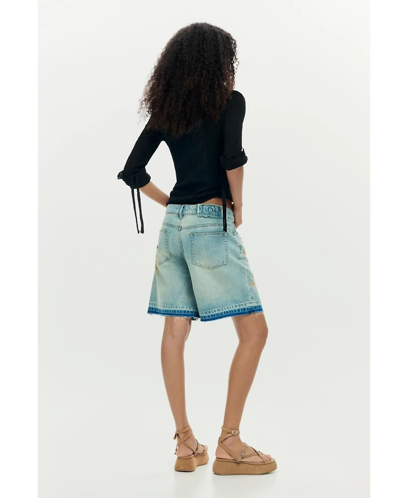 Desigual Women's Printed denim bermuda