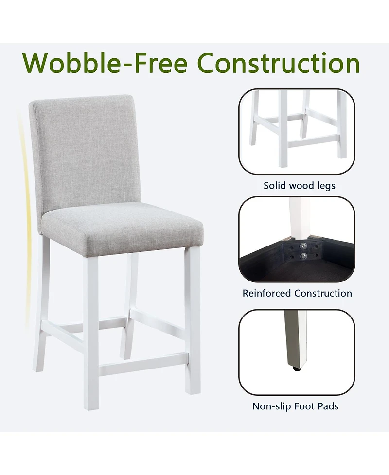 Streamdale Furniture Counter Height Chairs Set for 4, Padded Seat Counter Height Barstool