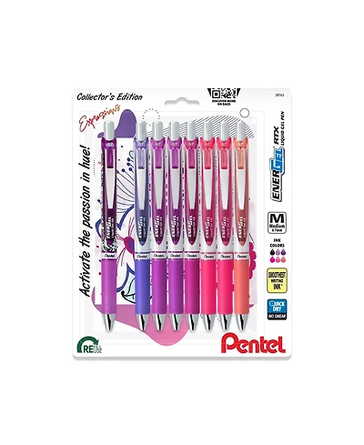Pentel EnerGel Expressions .7mm Medium Passion Mix 8pk