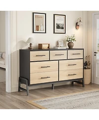 gaomon 7-Drawer Dresser for Bedroom, 52" Wide Freestanding Wooden Storage Chest