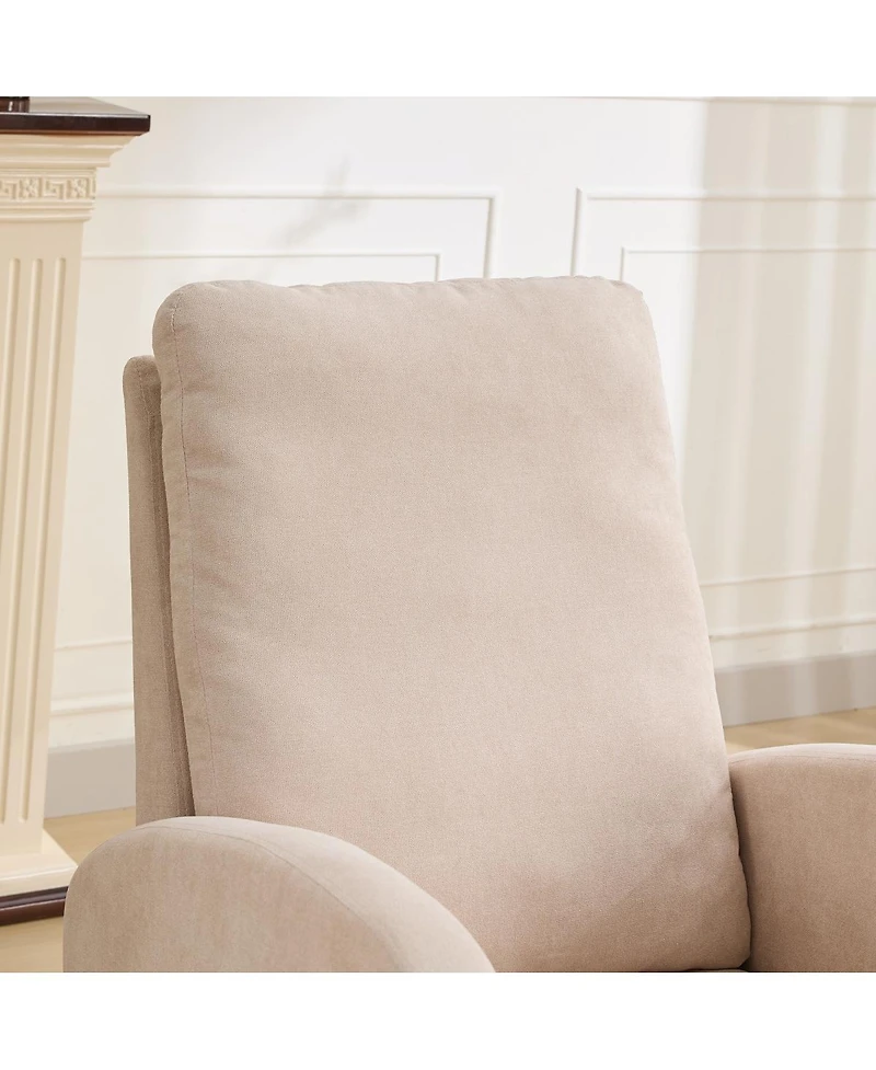 Streamdale Furniture Beige 27.2"W Rocking Chair for Nursery with High Back and Side Pocket