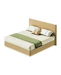 Streamdale Furniture Led Bed Frame, Modern Wood, Curved Lines