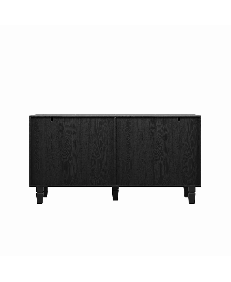 Streamdale Furniture Modern 59" Buffet Sideboard with 4 Sunburst Doors