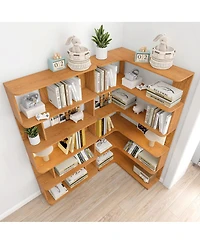 Streamdale Furniture Space-Saving Corner Bookshelf and Bookcase Set