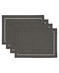 Saro Lifestyle Laser-Cut Hemstitch Placemats, Set of 4