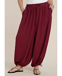Eloquii Women's Drawstring Balloon Pant