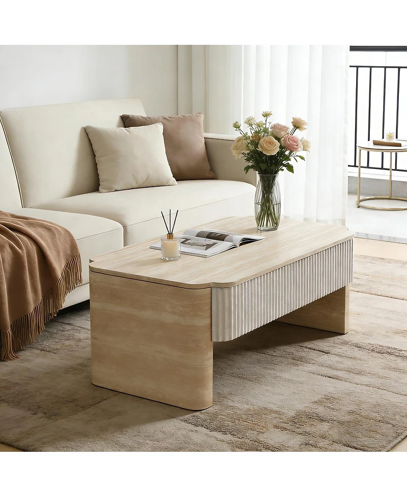 Streamdale Furniture Lift Top Coffee Table, Modern Extendable Wooden Desk with Hidden Storage