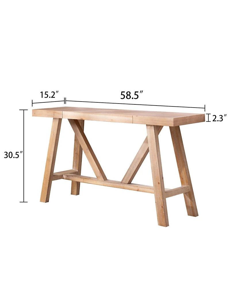 Streamdale Farmhouse A- frame Wood Console Table