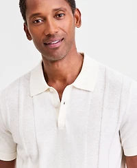 Club Room Men's Short-Sleeve Linen and Cotton Engineer Sweater, Macy's Exclusive