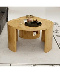 Streamdale Furniture 2-Piece Nesting Coffee Table Set, Modern Wood Top