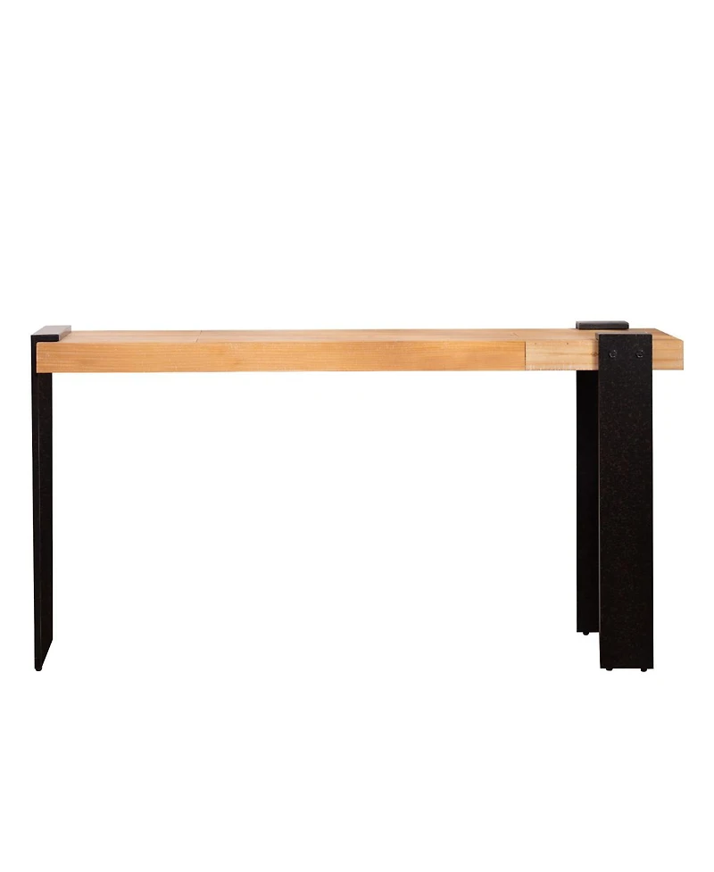 Streamdale Furniture Rustic Industrial Console Table with Faux Rust Legs