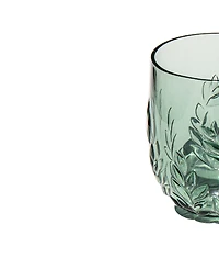 Abode Homewares Embossed Leaf Acrylic Stemless Wine Glasses, Set of 6