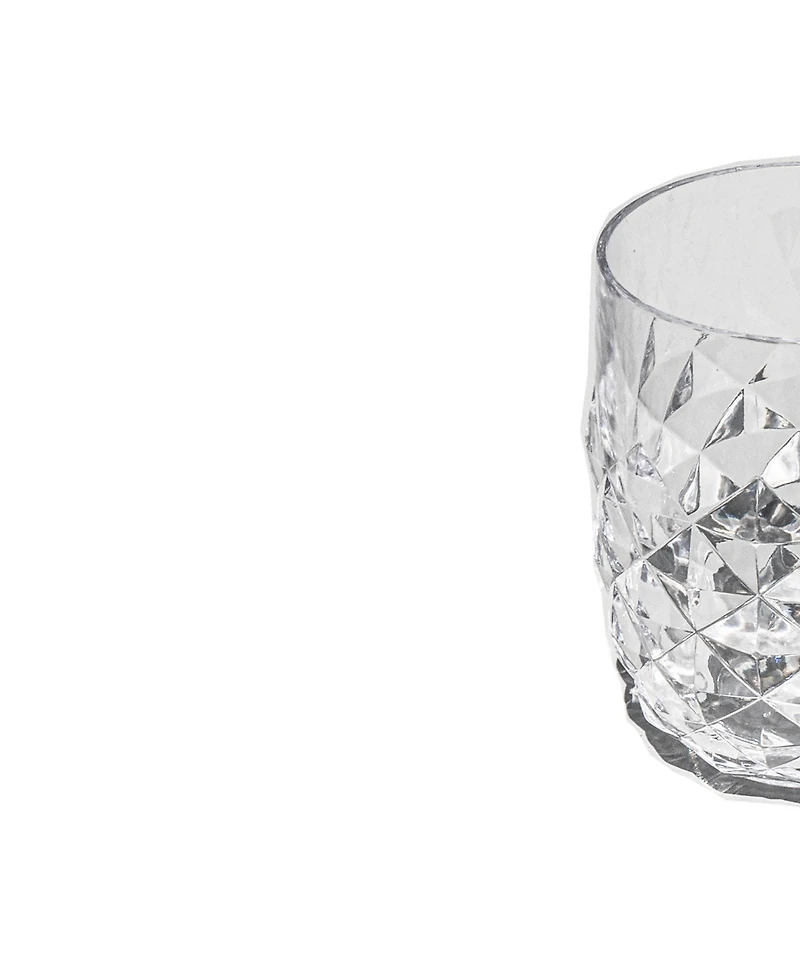 Abode Homewares Diamond Cut Acrylic Stemless Wine Glasses