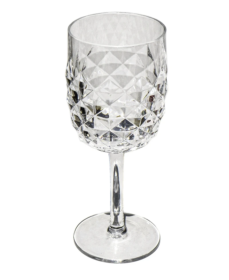 Abode Homewares Diamond Cut Acrylic Goblet Wine Glasses