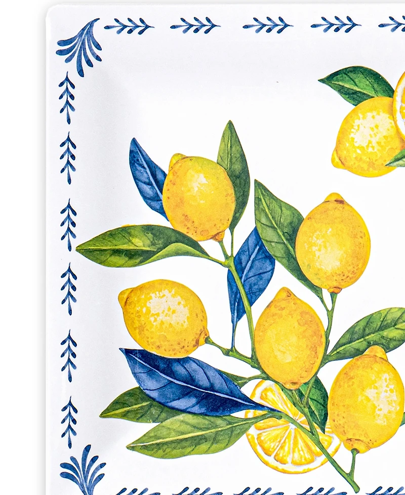 Abode Homewares Lemon Orchard 14" Melamine Rectangular Serving Tray