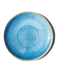 Abode Homewares Coastal Reactive NewWave Melamine Dinner Plates, Set of 6
