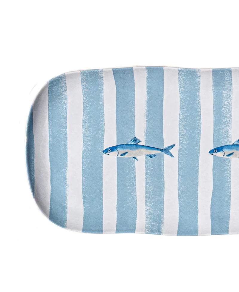 Abode Homewares Sardinia Melamine 6.9" Stripe Serving Platter