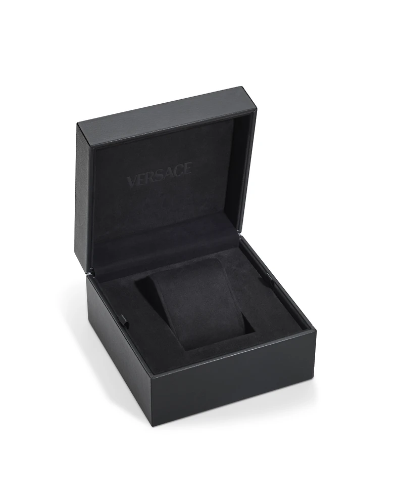 Versace Women's Mosaic Black Calf Leather Strap Watch 22x22mm