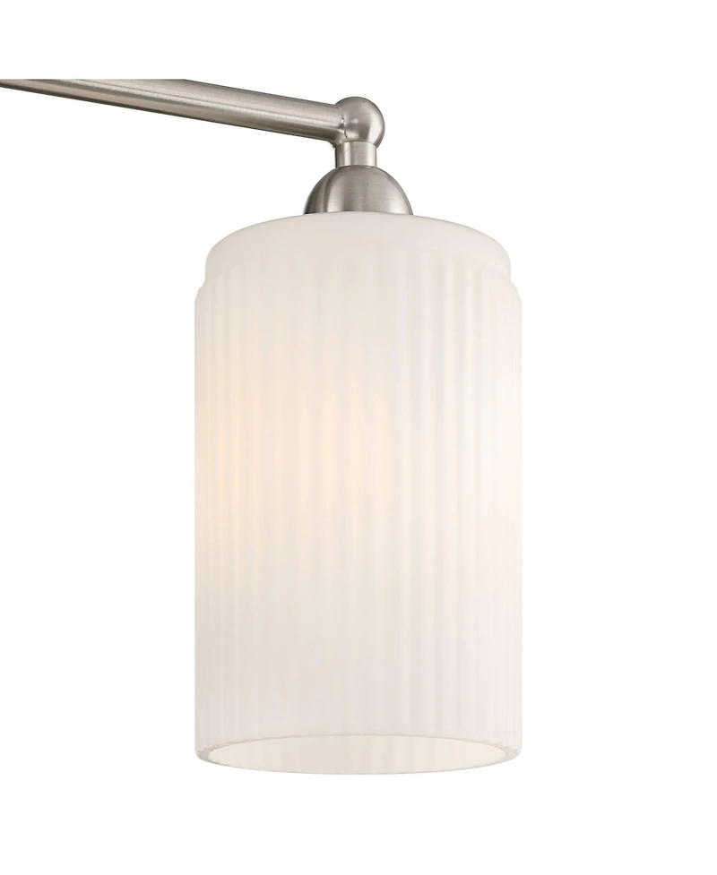 360 Lighting David 22" Wide Brushed Nickel and Fluted Glass 3-Light Bath Light