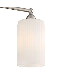 360 Lighting David 22" Wide Brushed Nickel and Fluted Glass 3-Light Bath Light