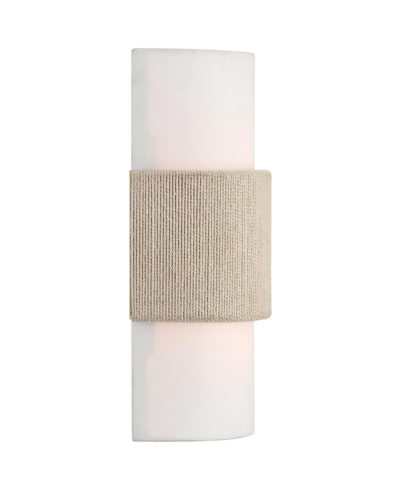 360 Lighting Cabo 14 1/2" Linen and Rope 2-Light Wall Sconce