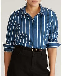 Universal Standard Plus Elbe Stretch Poplin Shirt Classic Fit