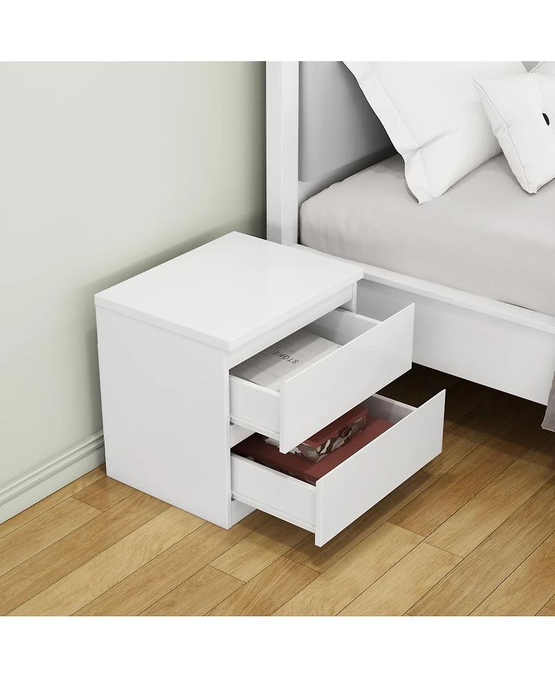 Streamdale Furniture 2-Drawer Nightstand with Handle-Free Design