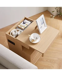 Streamdale Furniture Bedside Table with Drawer, Charging Station, 2 Drawers