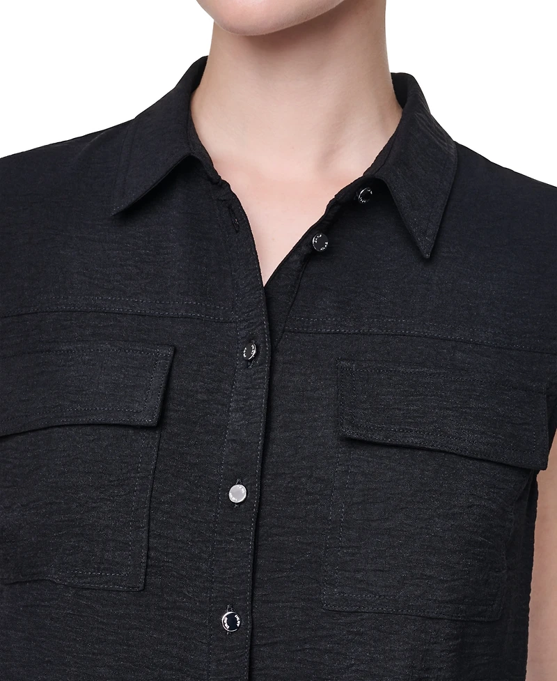 Dkny Women's Washer Collared Top