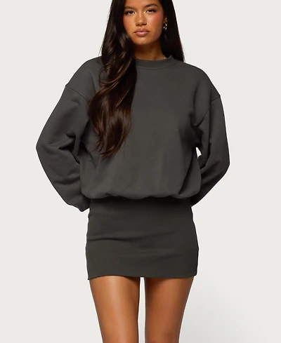 Edikted Women's Jannah Sweatshirt Mini Dress