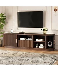 Streamdale Furniture Rustic Farmhouse Tv Stand Sliding Doors and Drawer