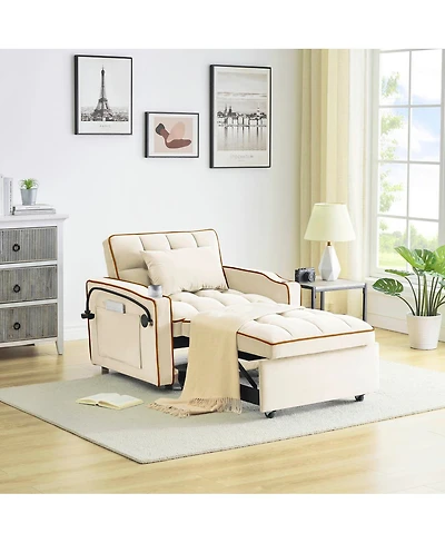 Streamdale Furniture Versatile Foldable Sofa Bed, 3 Lengths, Usb