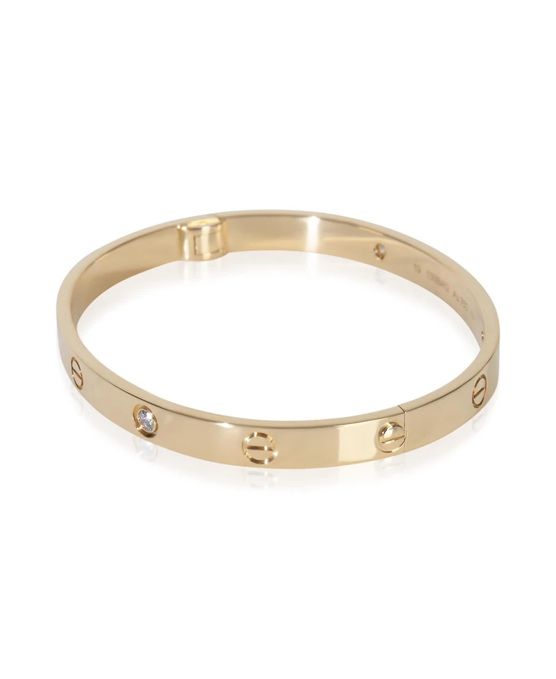Pre-Owned Cartier Yellow Gold Diamond Love Single Screw Closure Bracelet