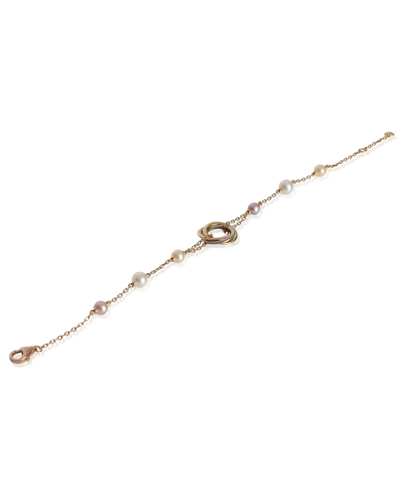 Pre-Owned Cartier 3-Tone Gold Pearl Trinity Bracelet